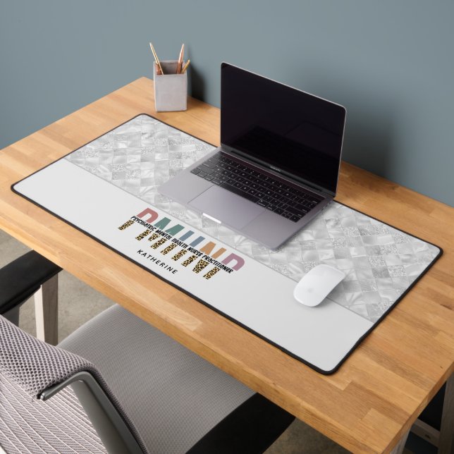 Personalized PMHNP Psychiatric Mental Health Nurse Desk Mat (Office 2)