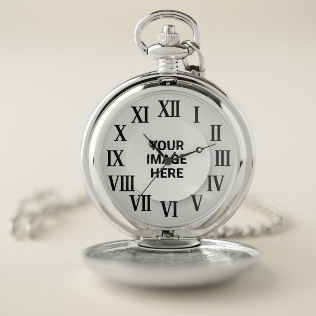 Personalized Pocket Watch – Custom Engraved Photo  (Inside)