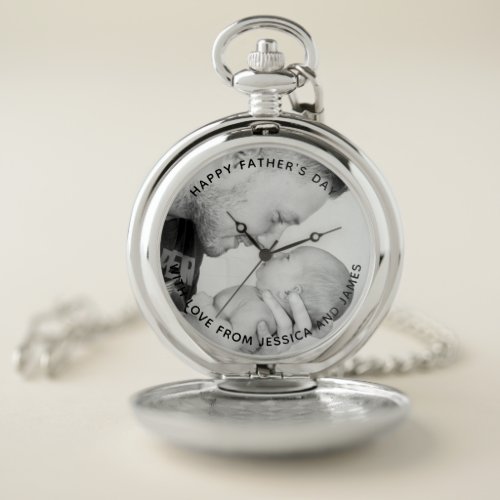 Personalized Pocket Watch With Photo &amp; Custom Text