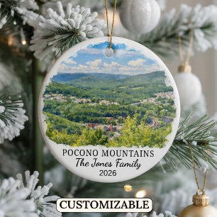 Personalized Pocono Mountains, Custom Pennsylvania Ceramic Ornament
