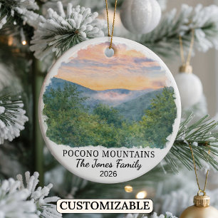 Personalized Pocono Mountains, Custom Pennsylvania Ceramic Ornament