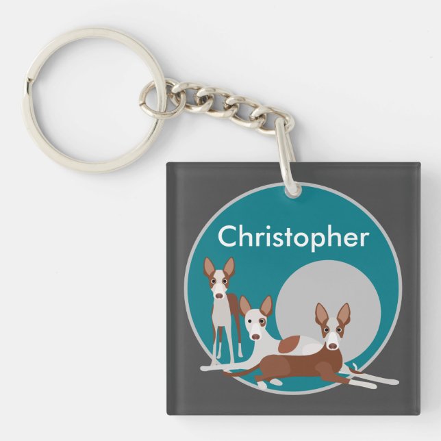 Personalized Podenco Dogs  Keychain (Front)