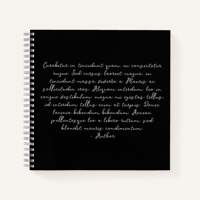 Personalized poem, song lyric, quote notebook (Front)