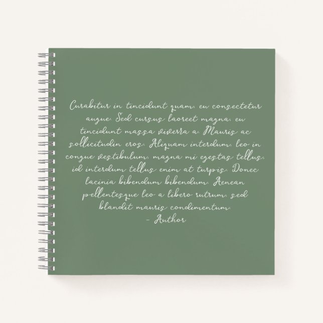 Personalized poem, song lyric, quote notebook (Front)