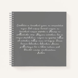 Personalized poem, song lyric, quote notebook