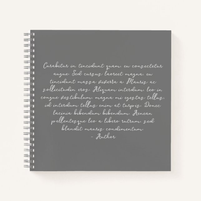 Personalized poem, song lyric, quote notebook (Front)