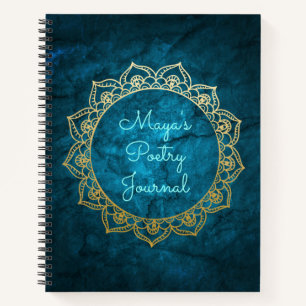 Personalized Poetry Journal Gold Mandala