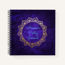 Personalized Poetry Journal Gold Mandala