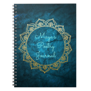 Personalized Poetry Journal with Gold Mandala