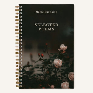 Personalized Poetry & moody roses (small) Notebook
