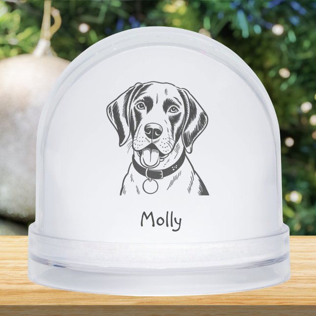 Personalized Pointer Dog Christmas Snow Globe (Creator Uploaded)