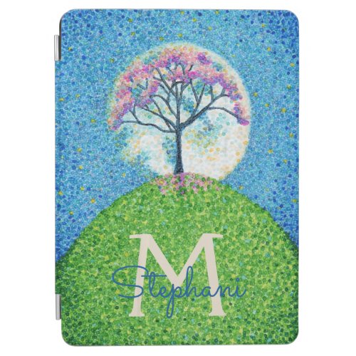 Personalized Pointillism Spring Tree Art iPad Air Cover