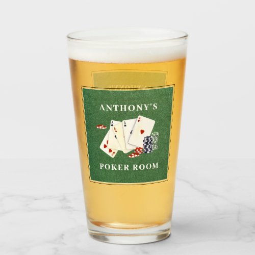 Personalized Poker Card Party Glass