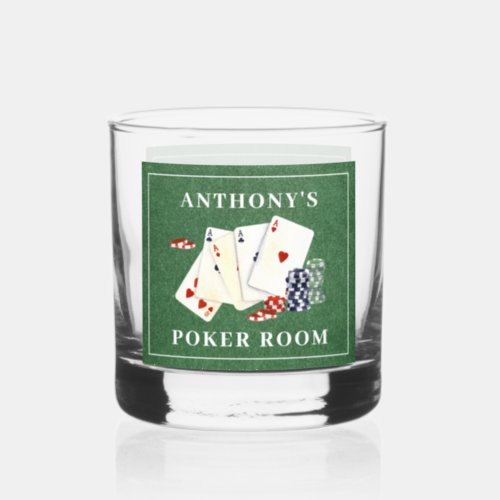 Personalized Poker Cards Casino Whiskey Glass