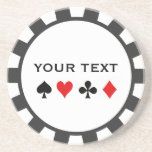 Personalized Poker Chip coasters<br><div class="desc">Poker chip beverage coasters,  perfect for your poker games!  Enter your own text in the space provided</div>