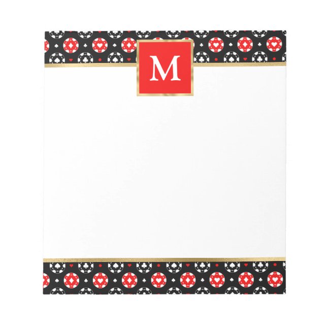 Personalized Poker Chip-Themed Notepad (Front)