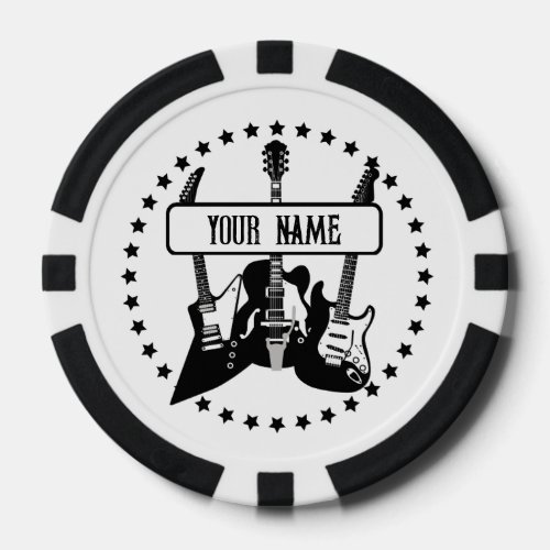 Personalized Poker Chips For Guitar Player