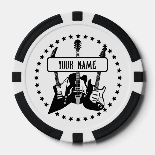 Personalized Poker Chips For Guitar Player (Front)