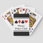 Personalized poker club playing cards with suits