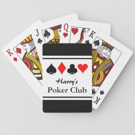 Personalized Poker Club Playing Cards With Suits