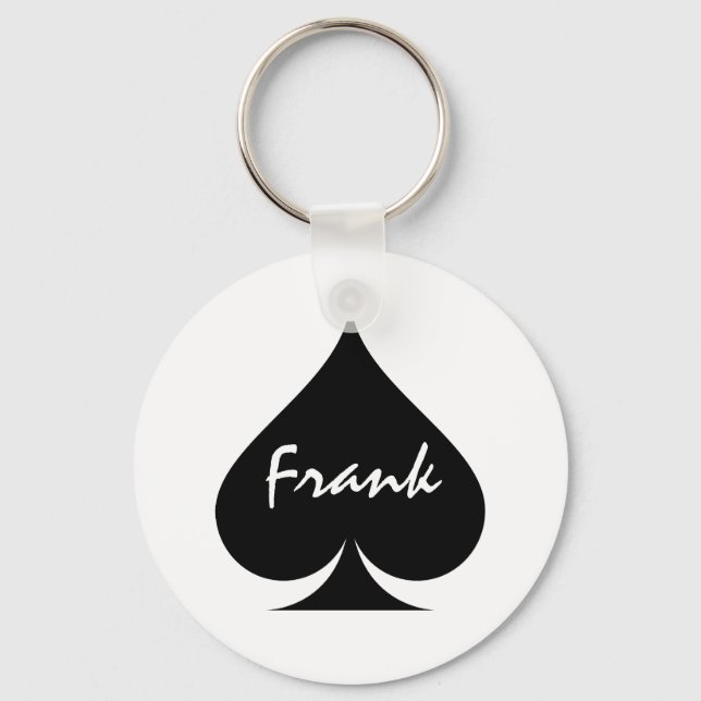 Personalized poker keychain with ace of spades (Front)