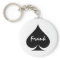 Personalized poker keychain with ace of spades