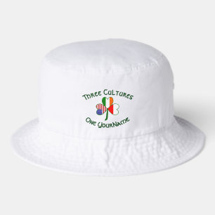 Personalized Poland Ireland USA Flag Shamrock Bucket Hat