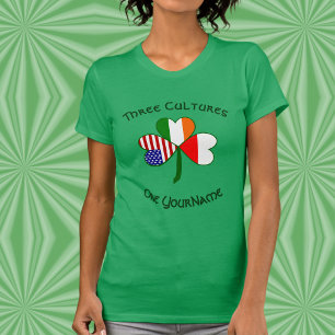 Personalized Poland Ireland USA Shamrock Women’s T-Shirt
