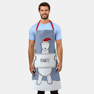 Personalized Polar Bear Christmas Apron