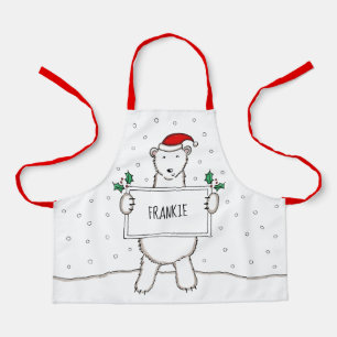 Personalized Polar Bear Christmas Apron
