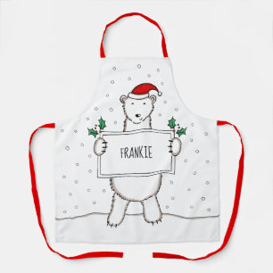 Personalized Polar Bear Christmas Apron