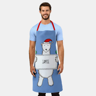 Personalized Polar Bear Christmas Apron