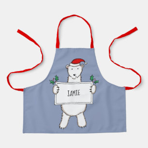 Personalized Polar Bear Christmas Apron