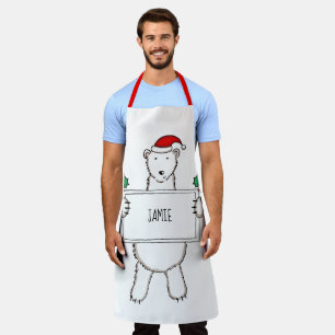 Personalized Polar Bear Christmas Apron