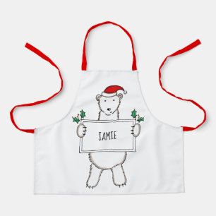 Personalized Polar Bear Christmas Apron