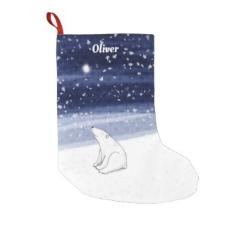 Personalized Polar Bear Christmas Socking Small Christmas Stocking
