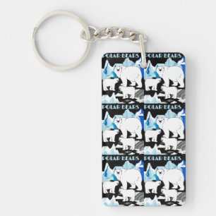 Personalized Polar Bear  Keychain