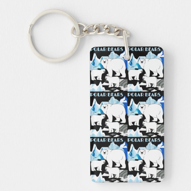 Personalized Polar Bear  Keychain (Front)