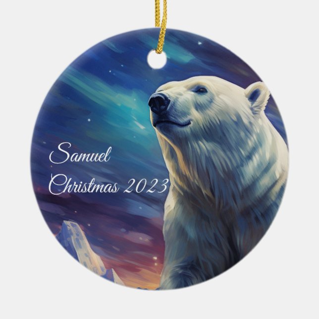 Personalized Polar Bear Ornament (Front)