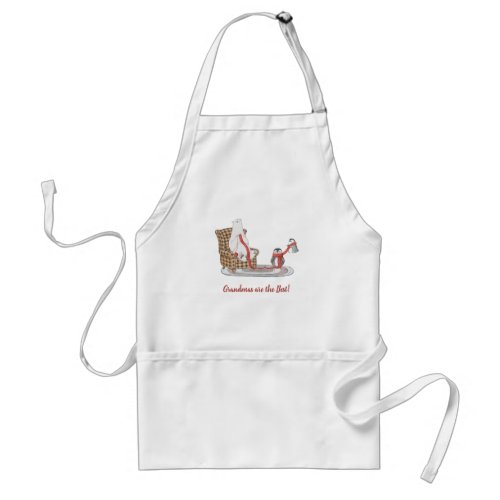 Personalized Polar Bear Penguin Friends Winter     Adult Apron