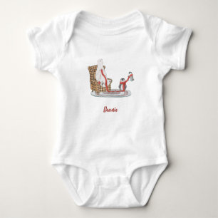 Personalized Polar Bear Penguin Friends Winter    Baby Bodysuit