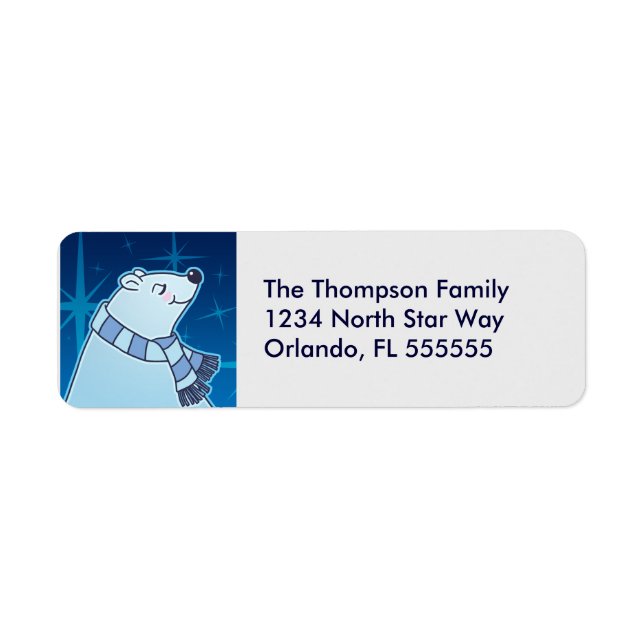Personalized Polar Bear  Return Address Labels (Front)