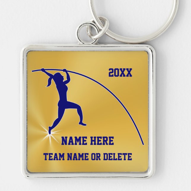 Personalized Pole Vaulter Gifts for Girls Keychain (Front)
