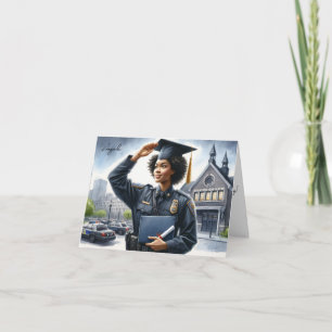 Personalized Police Academy Graduation Card-Black Card