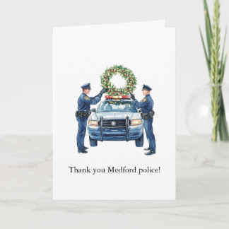 Personalized Police Appreciation Christmas Holiday Card