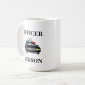 Personalized Police Car Officer Coffee Mug (Front Left)