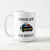 Personalized Police Car Officer Coffee Mug (Left)