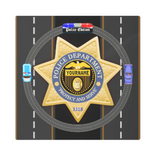 Personalized Police Department Wall Metal Print