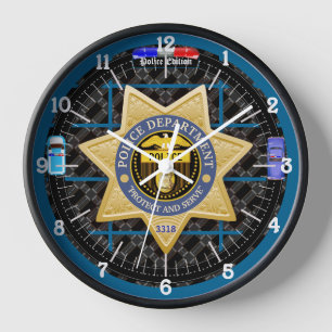 Personalized Police Edition City Side Clock