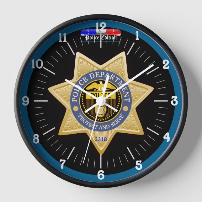 Personalized Police Edition Clock (Front)